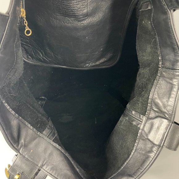 Authentic COACH Large Soho Black Leather Shopping Tote Bag - Picture 9 of 15